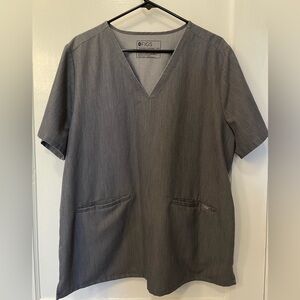 Figs Casma Three-Pocket Scrub Top Graphite XXL